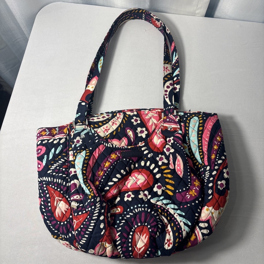 Vera Bradley Glenna Painted Paisley‎ Quilted Microfiiber Shoulder Bag Purse Tote